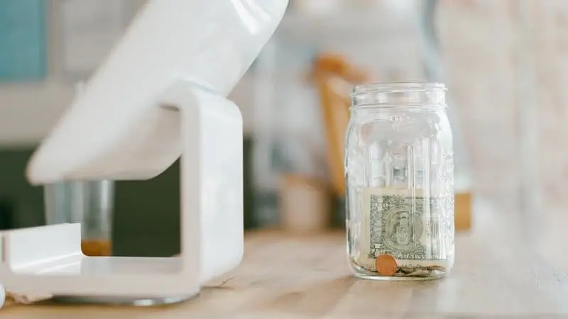 saving money in a jar